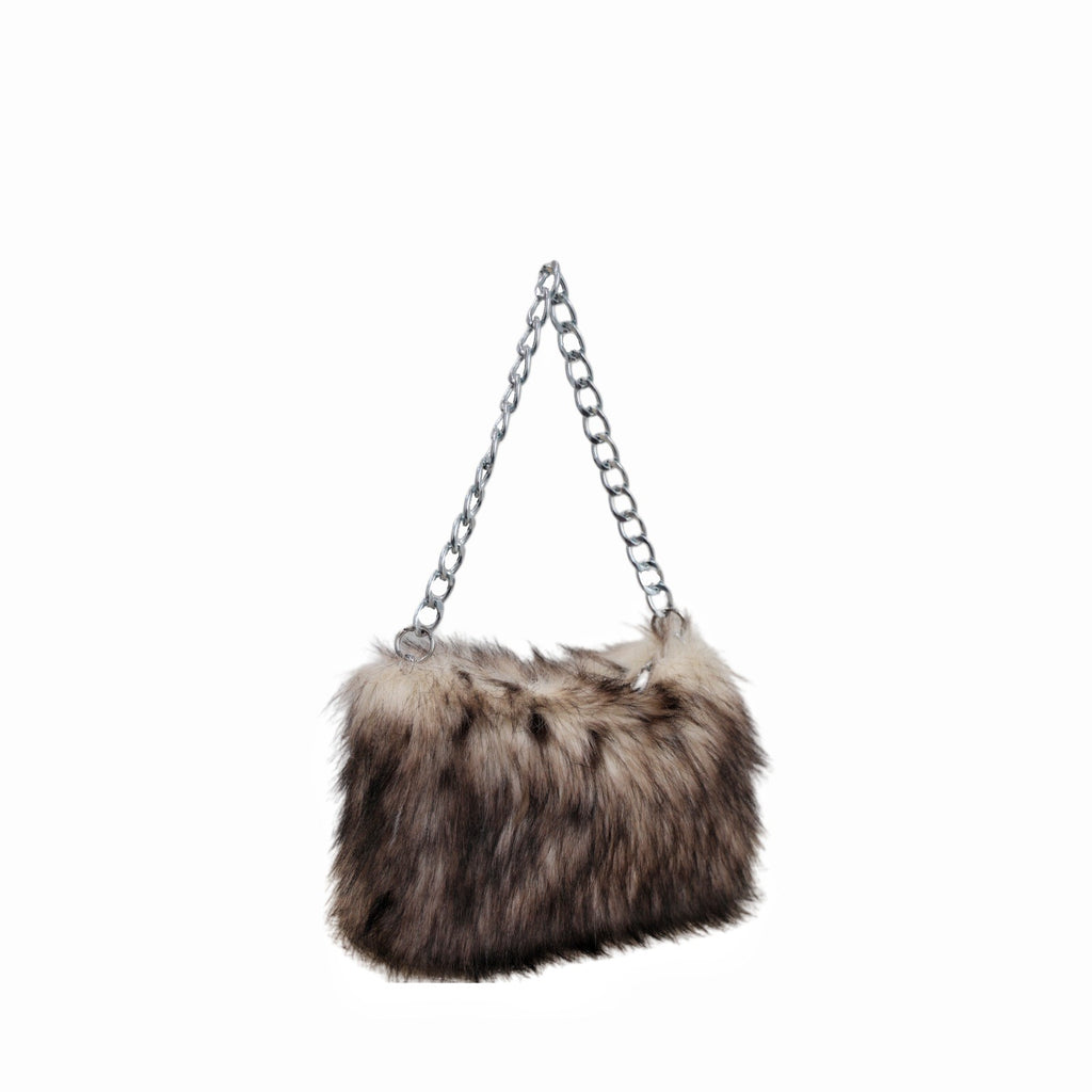 Fluffy Faux Fur Chain Shoulder Bag