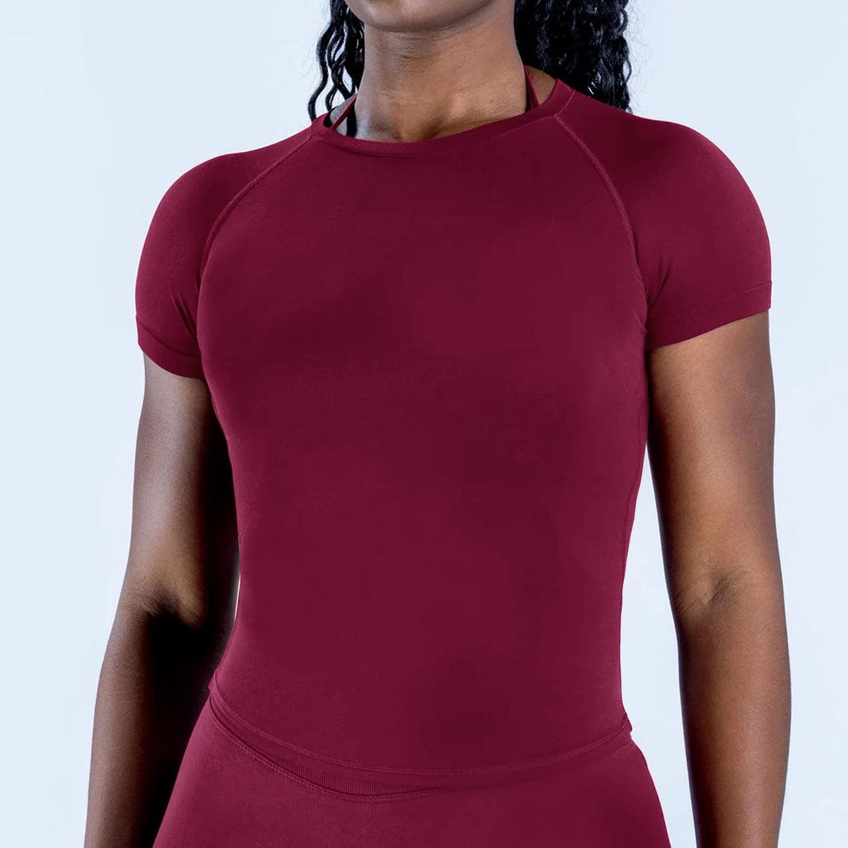 Matte Fitted Raglan Short Sleeve Workout Tee