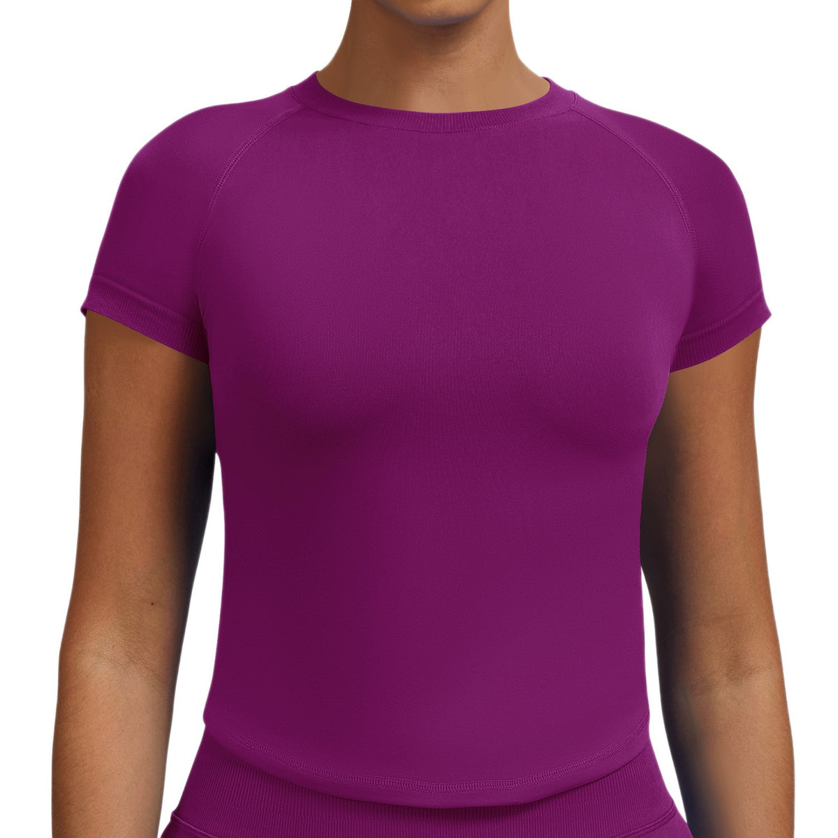 Matte Fitted Raglan Short Sleeve Workout Tee
