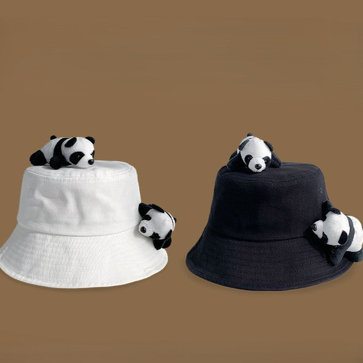 Panda Plush Charm Cotton Bucket Hat