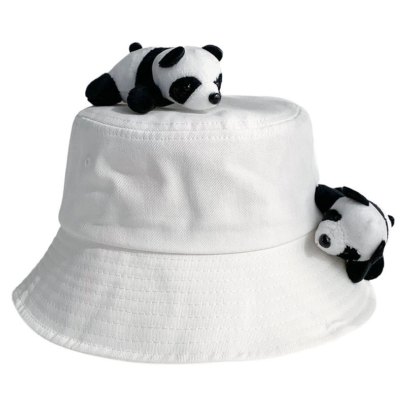 Panda Plush Charm Cotton Bucket Hat - view 1