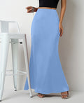 Satin Bias Cut Fishtail Maxi Skirt - SkyBlue