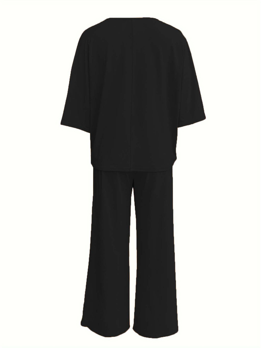 Batwing Sleeve Wide Leg Lounge Set - view 8
