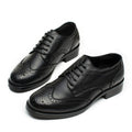 Genuine Leather Wingtip Brogue Oxfords - Black 3cm
