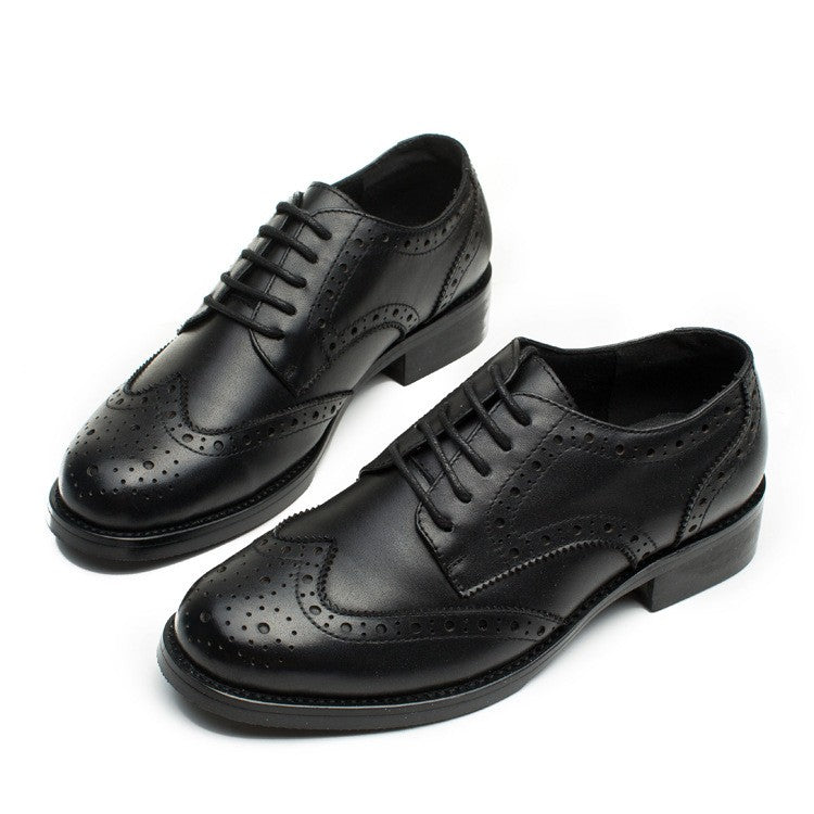 Genuine Leather Wingtip Brogue Oxfords