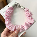 Pinstripe Scrunchie Wrist Lanyard for Phones - Pink