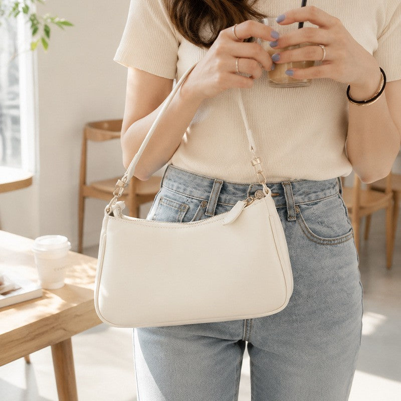 Y2K Baguette Shoulder Bag with Chain Strap