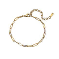 Dainty Rectangular Link Chain Bracelet - Gold