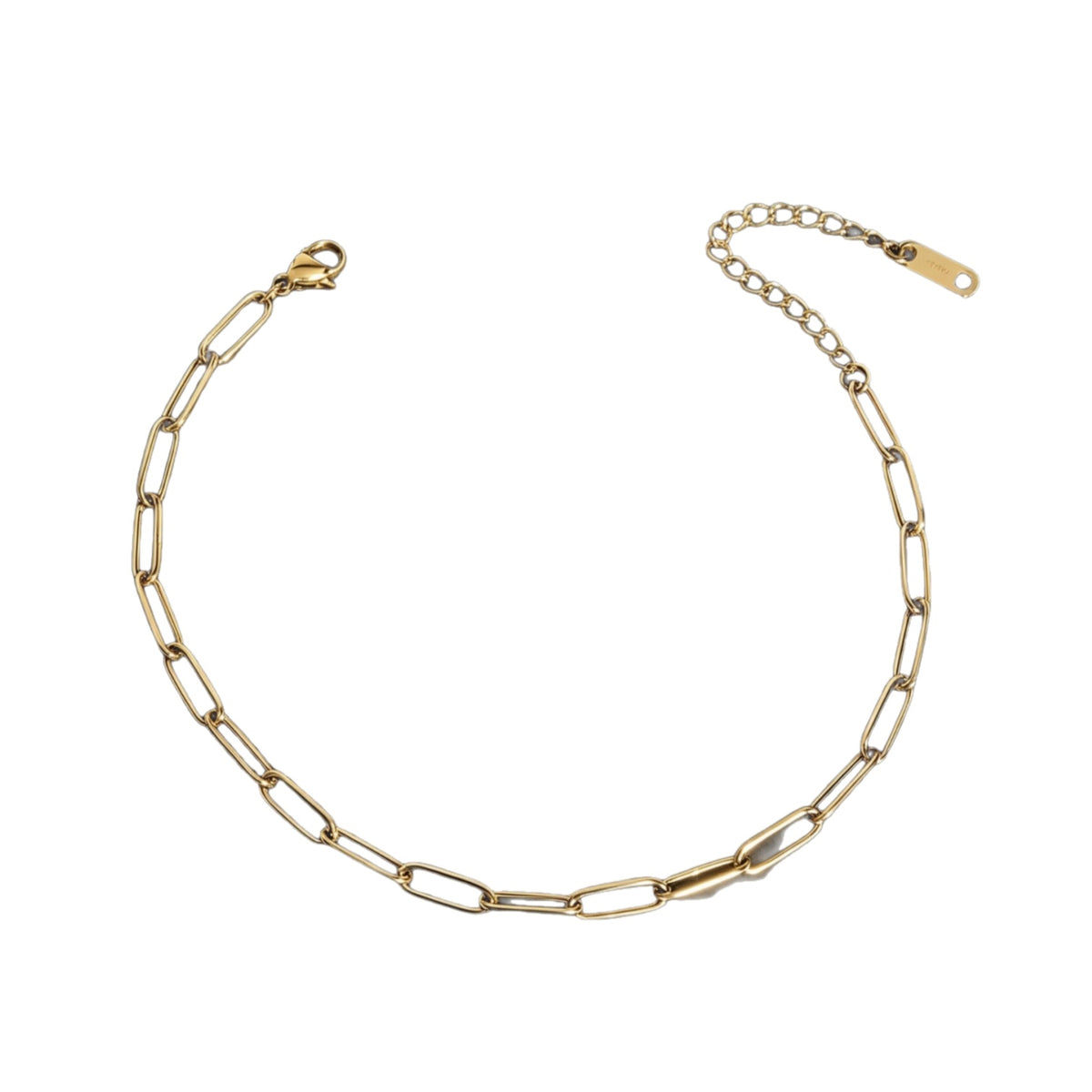Dainty Rectangular Link Chain Bracelet - Gold - 1