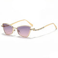 Skinny Cat Eye Sunglasses With Crystal Arms - Color_06