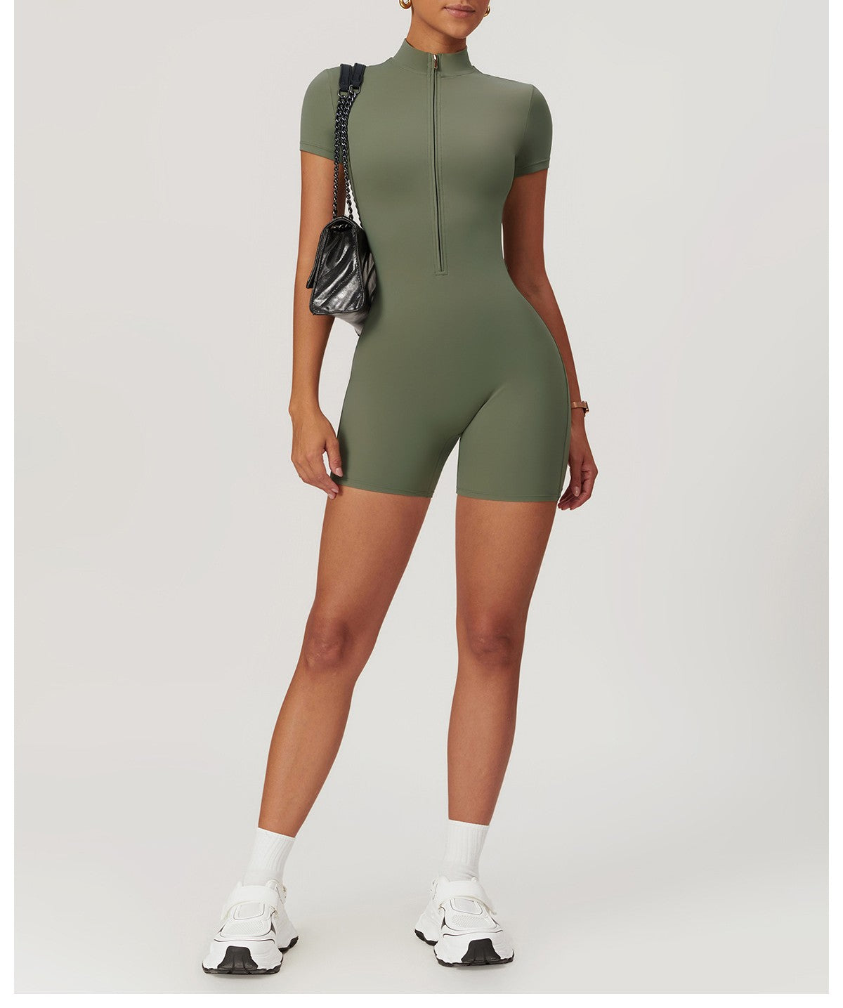 Zip Front Short Sleeve Yoga Wrap - view 3