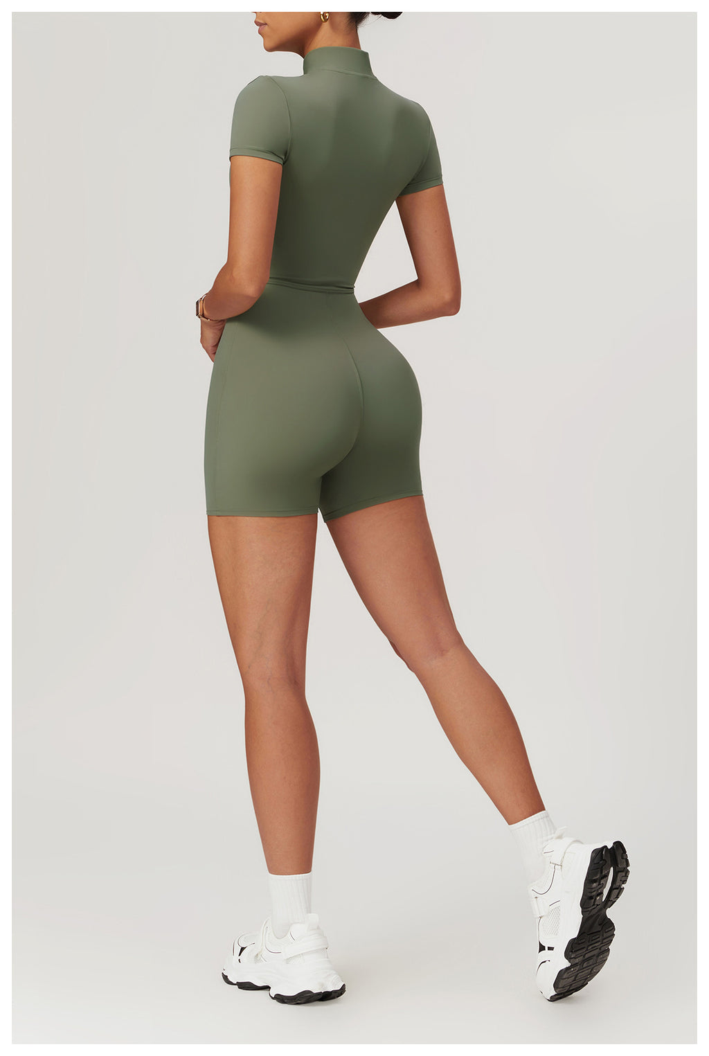 Zip Front Short Sleeve Yoga Wrap - view 4