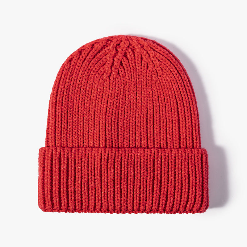 Chunky Ribbed Knit Cuffed Beanie - Color_1