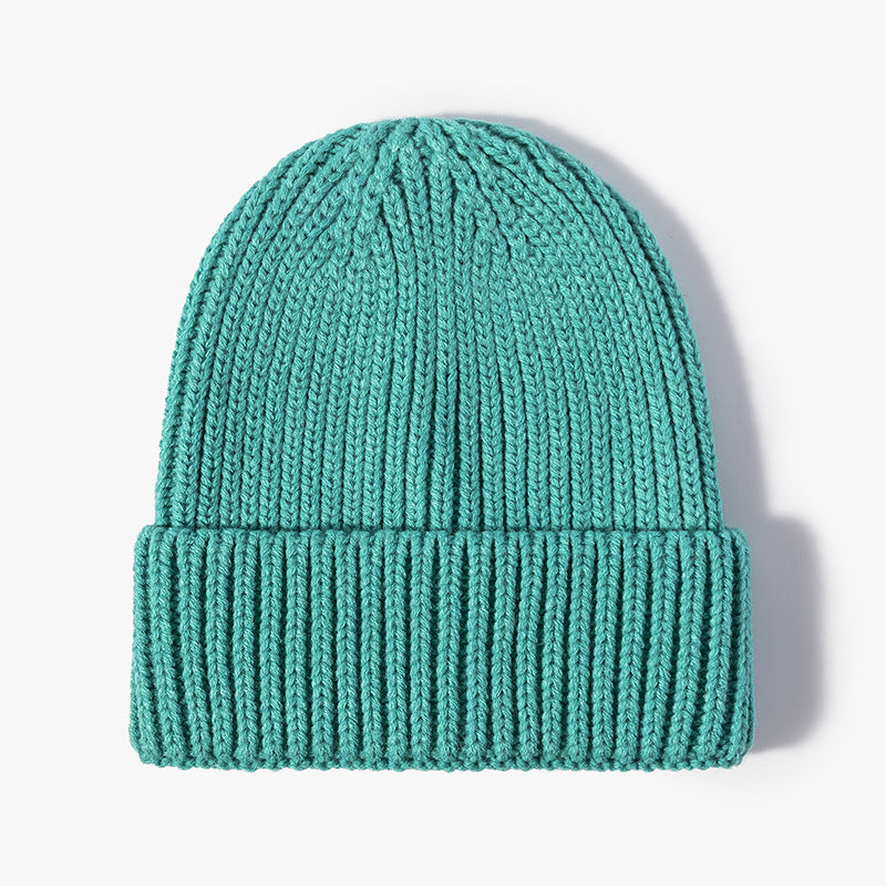 Chunky Ribbed Knit Cuffed Beanie - Color_3