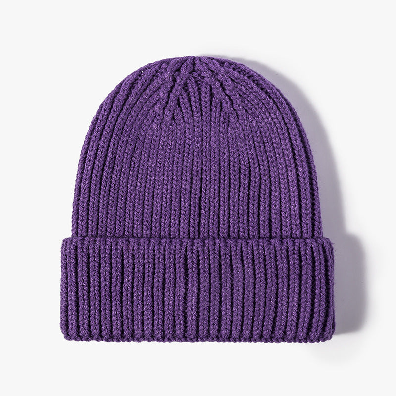 Chunky Ribbed Knit Cuffed Beanie - Color_4