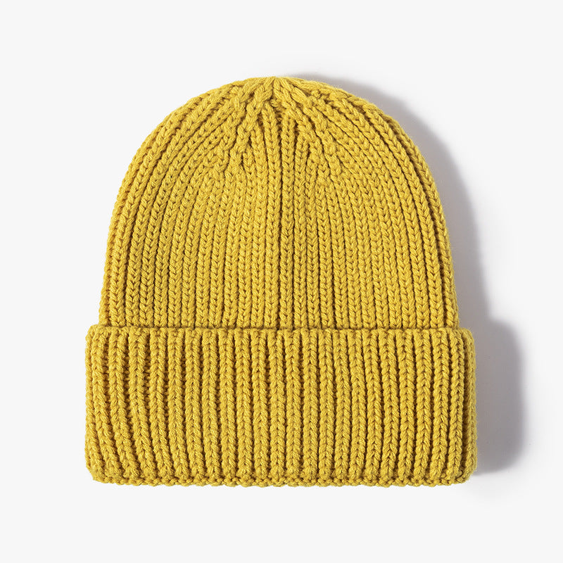 Chunky Ribbed Knit Cuffed Beanie - Color_5