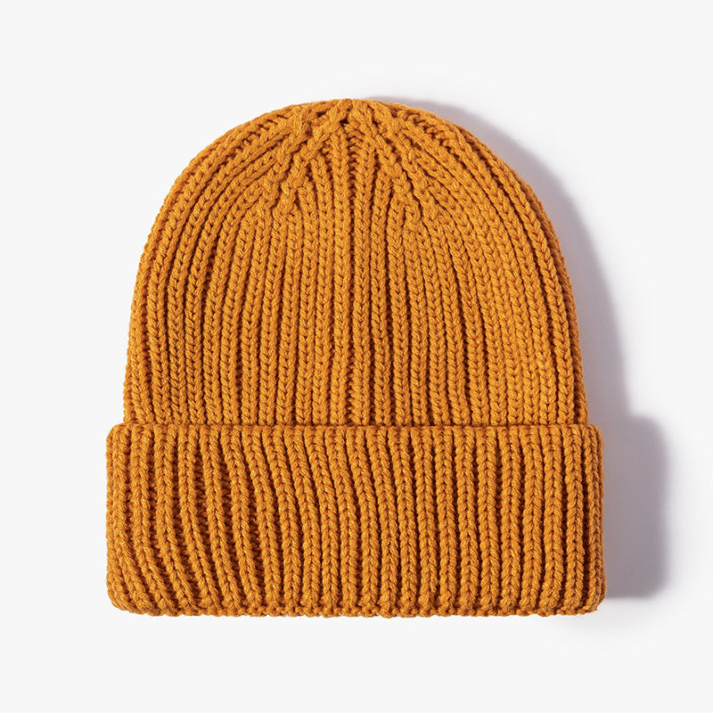 Chunky Ribbed Knit Cuffed Beanie - Color_6