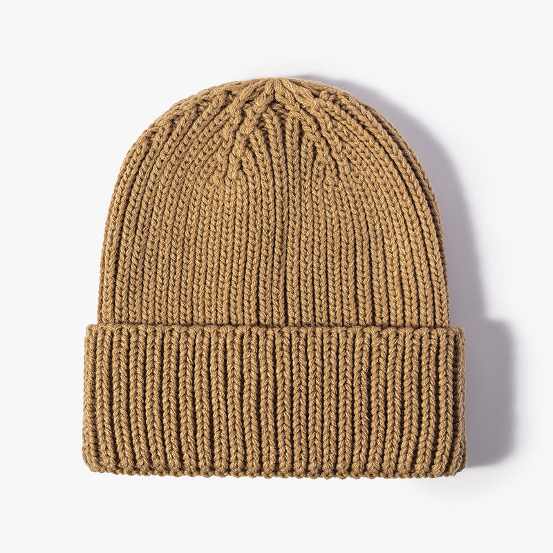 Chunky Ribbed Knit Cuffed Beanie - Color_7
