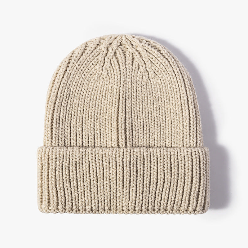 Chunky Ribbed Knit Cuffed Beanie - Color_8