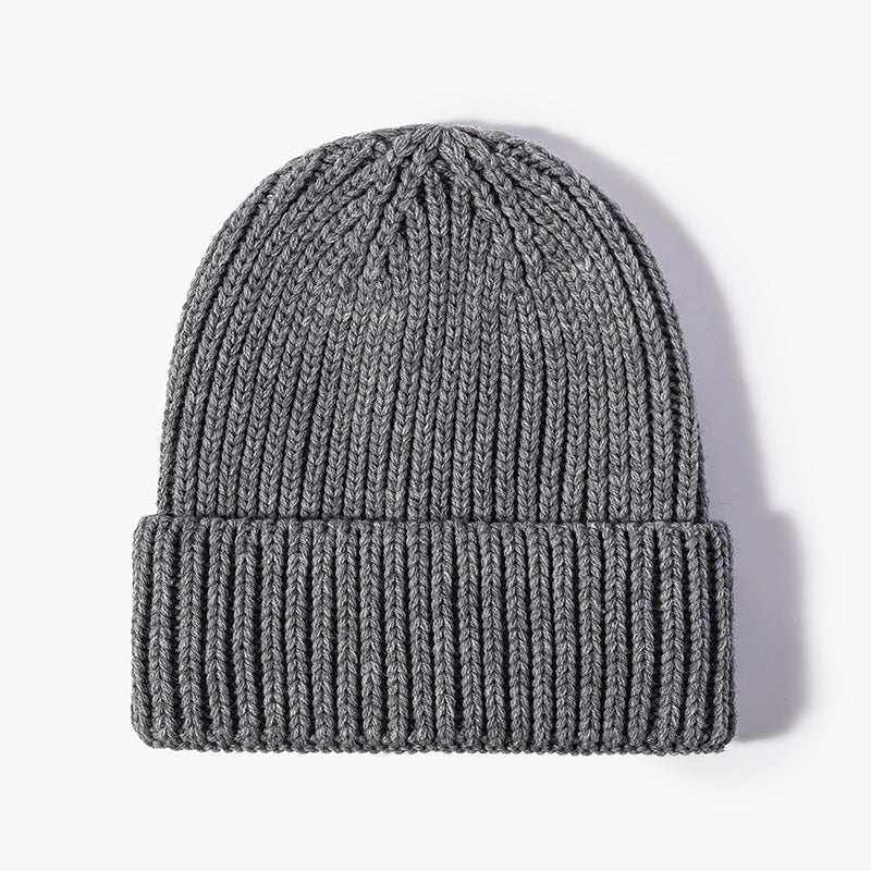 Chunky Ribbed Knit Cuffed Beanie - Color_9