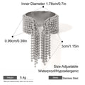 Wide Band Chain Fringe Cocktail Ring - Silvery