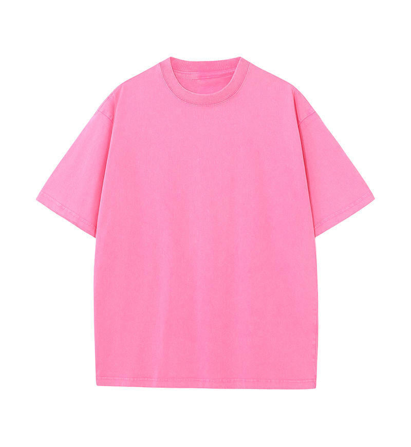 Boxy Drop Shoulder Heavyweight Cotton Tee - Pink