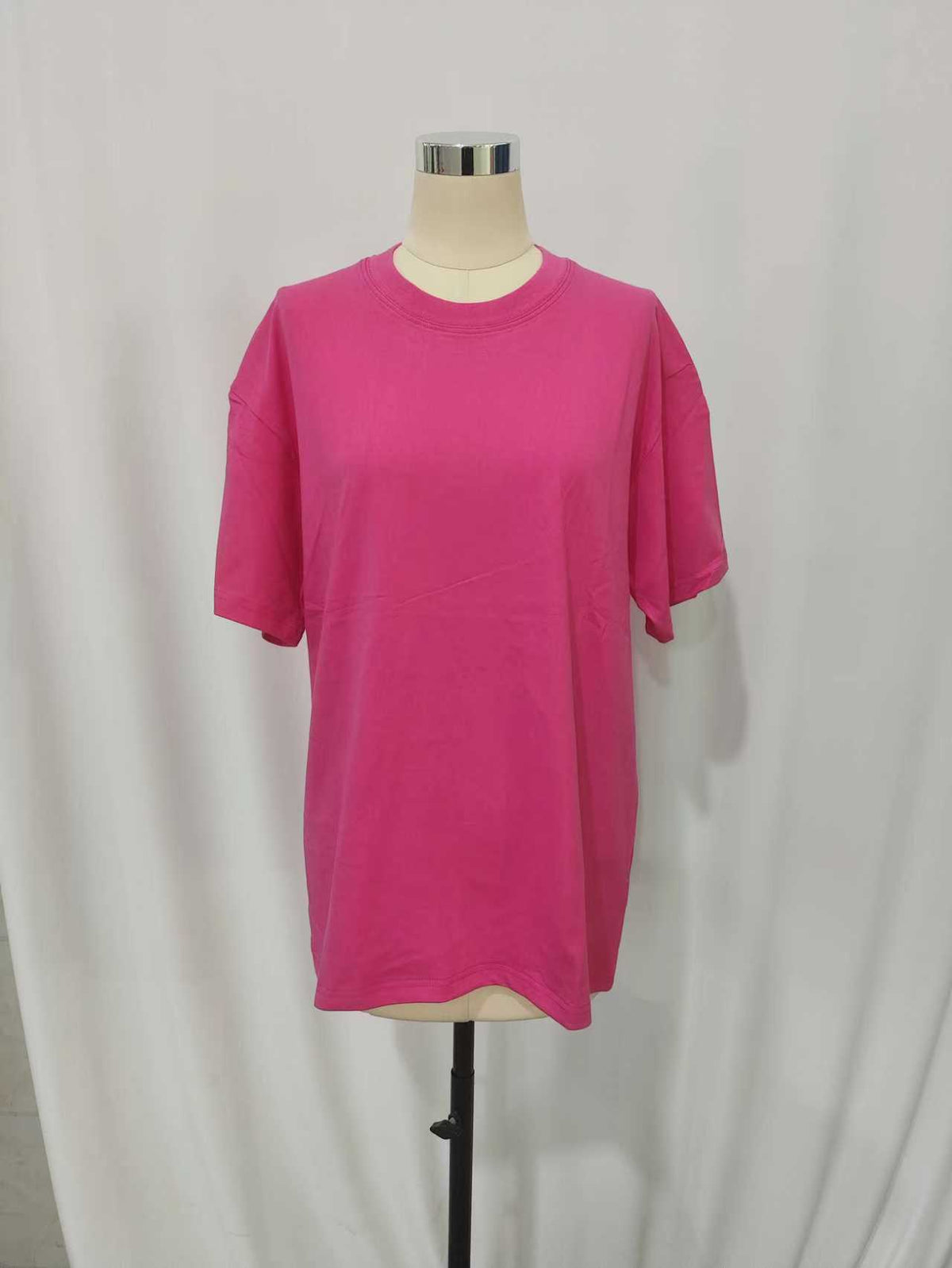 Boxy Drop Shoulder Heavyweight Cotton Tee - Pink - 1
