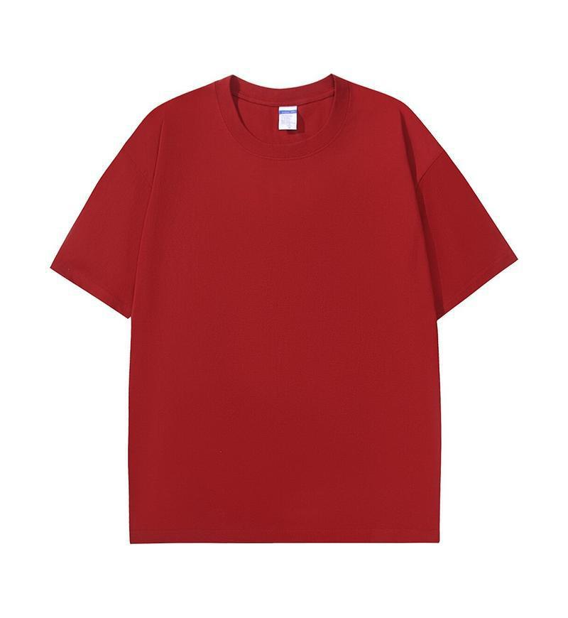 Boxy Drop Shoulder Heavyweight Cotton Tee - Red