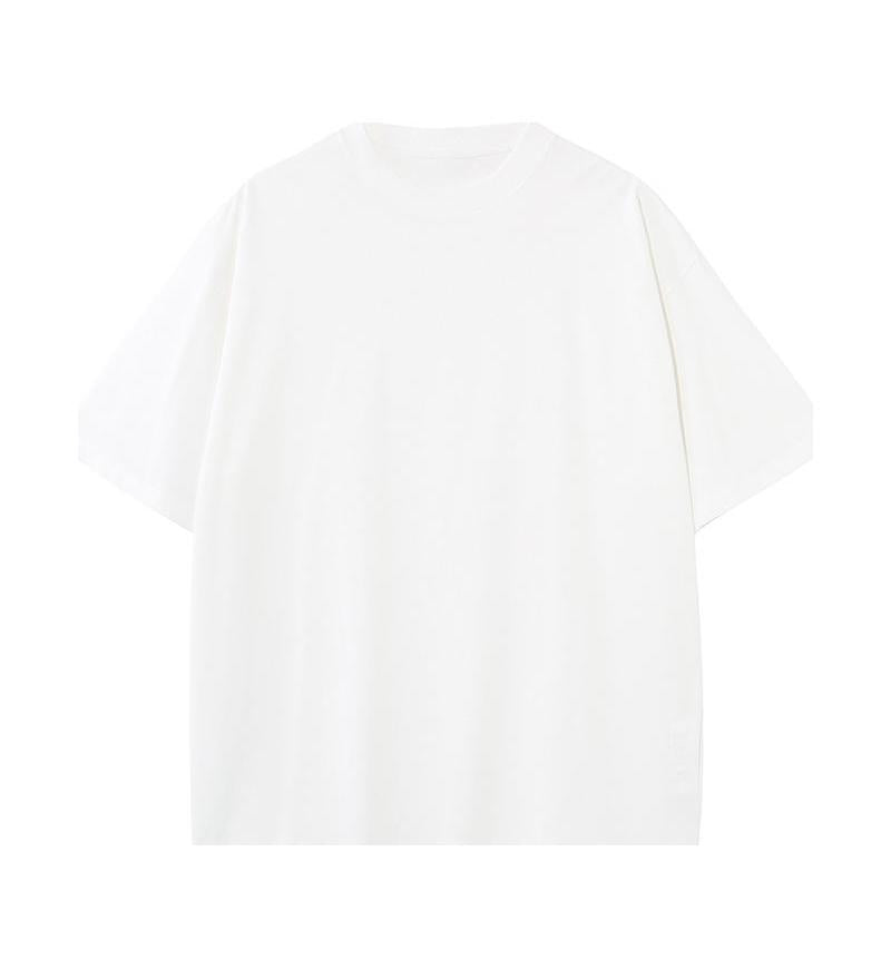Boxy Drop Shoulder Heavyweight Cotton Tee - White - 1