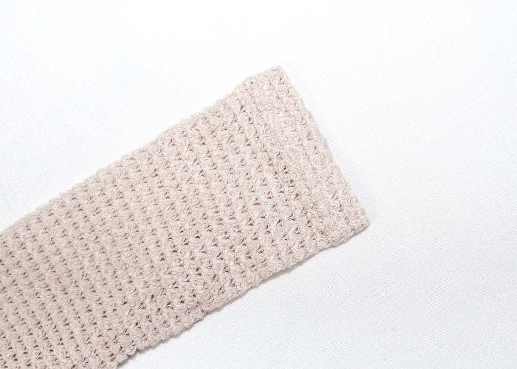 Waffle Knit V Neck Crop Top - almond - 6