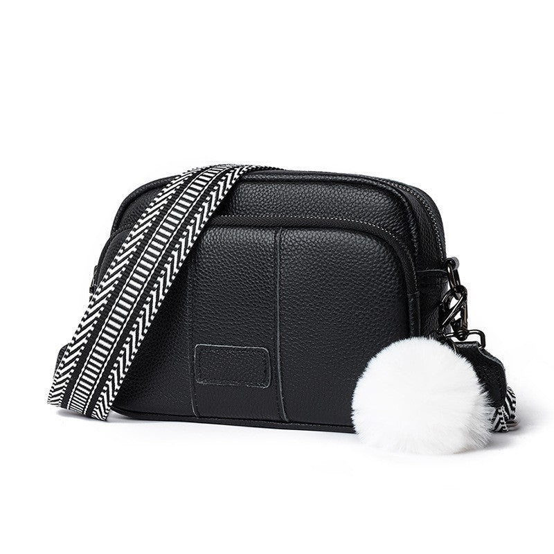 Leather Camera Crossbody Bag with Guitar Strap