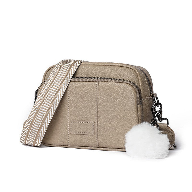 Leather Camera Crossbody Bag with Guitar Strap