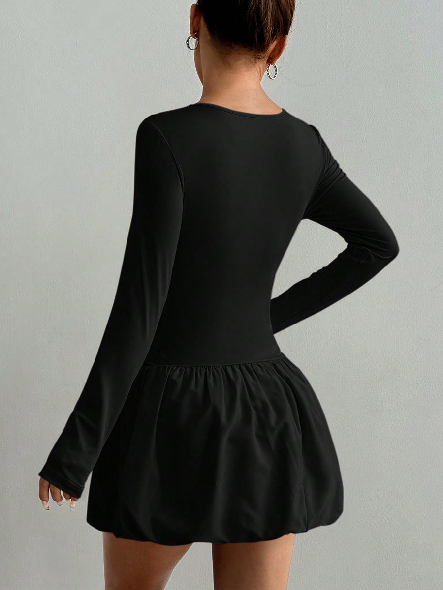 Ruched Waist Bubble Hem Mini Dress - view 1