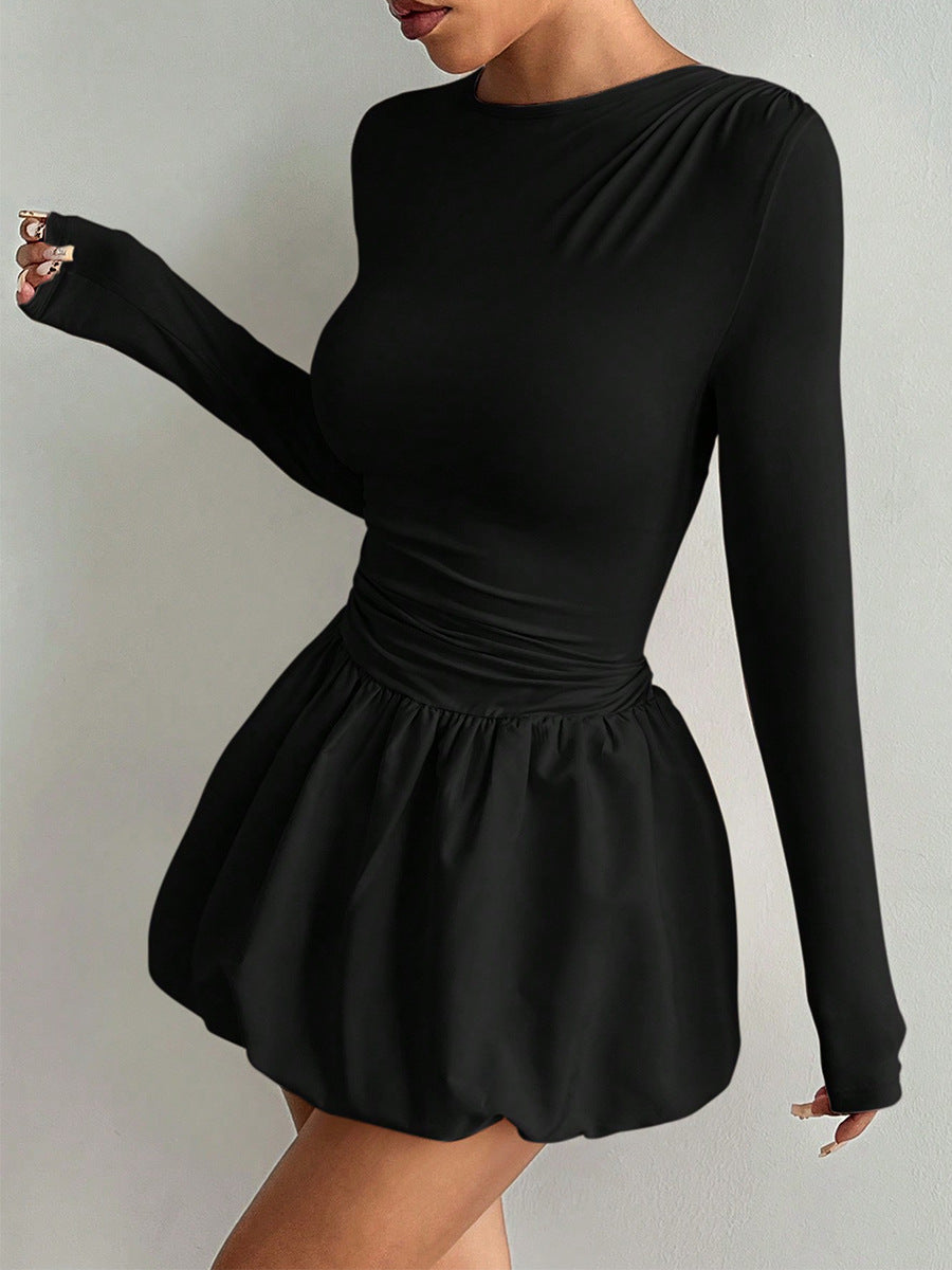 Ruched Waist Bubble Hem Mini Dress - view 2