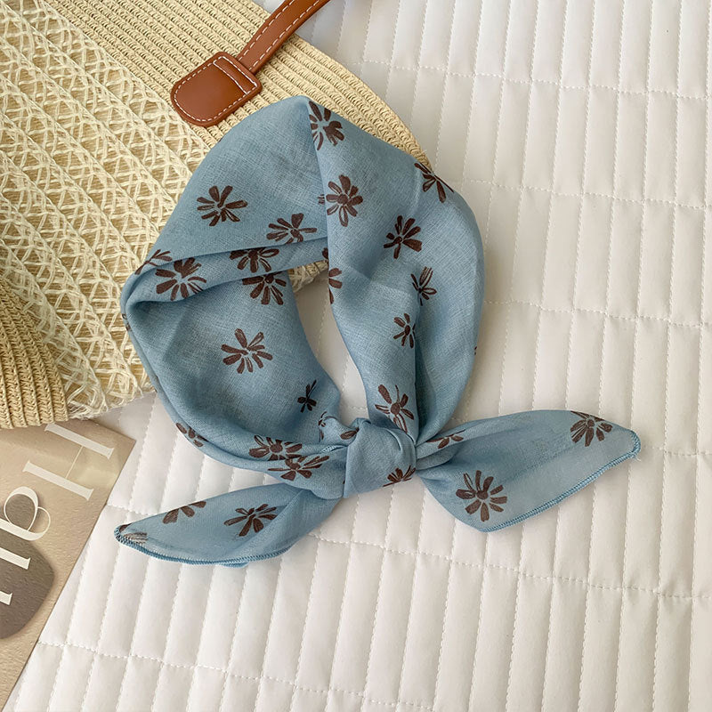 Vintage Print Square Bandana Neck Scarf - C2