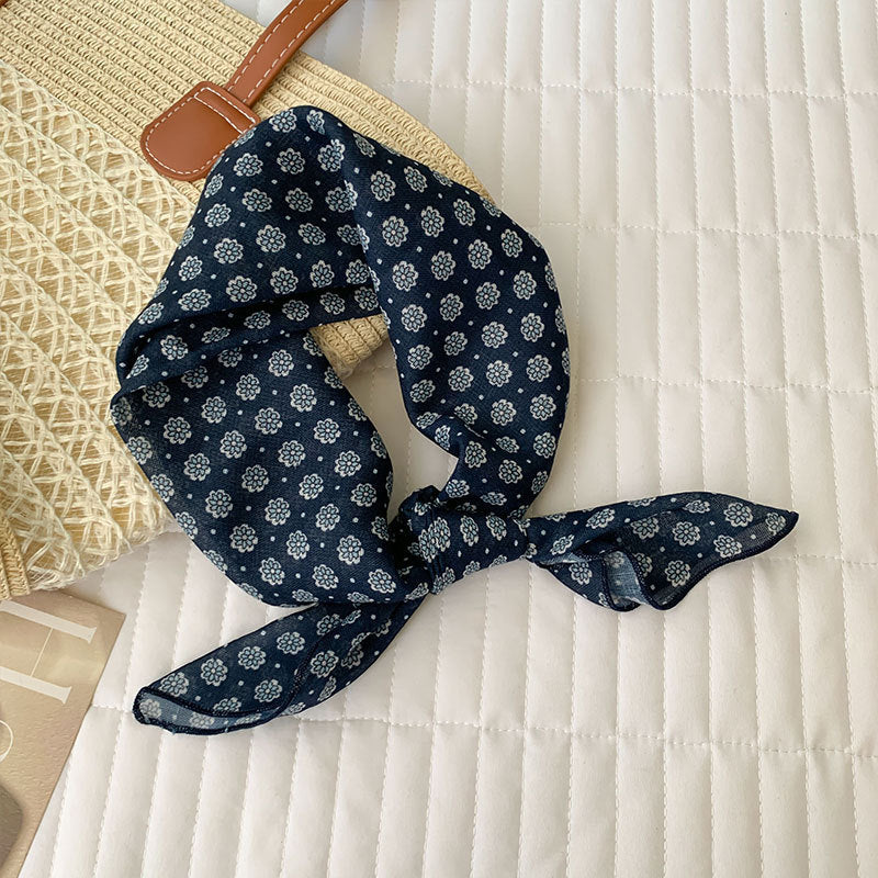 Vintage Print Square Bandana Neck Scarf - C3