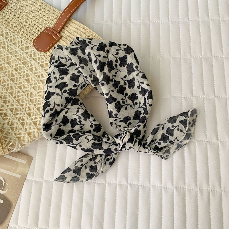 Vintage Print Square Bandana Neck Scarf - C4
