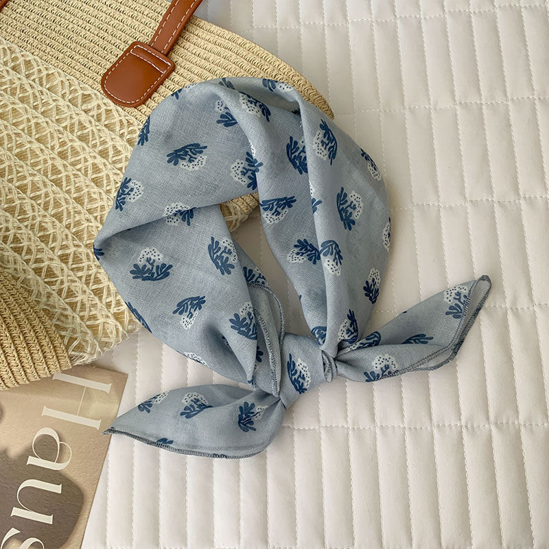 Vintage Print Square Bandana Neck Scarf - C8