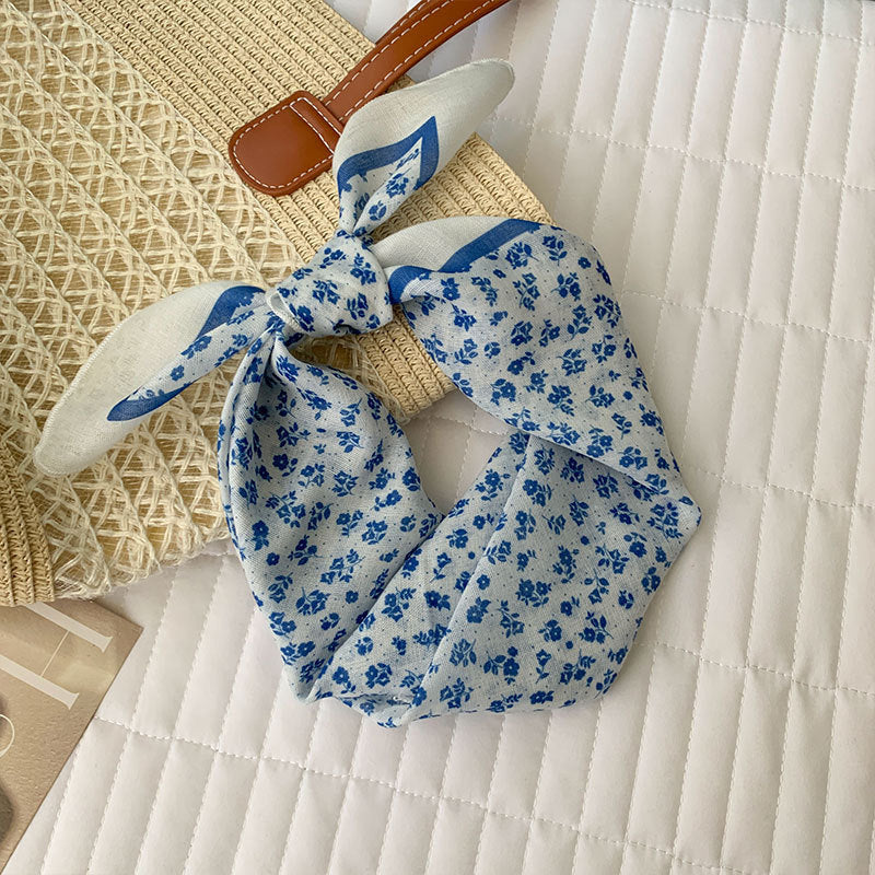 Vintage Print Square Bandana Neck Scarf - C9