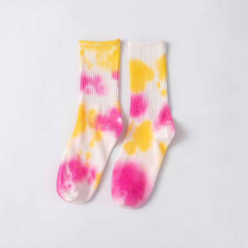 Marbled Tie Dye Cotton Crew Socks - Color_3