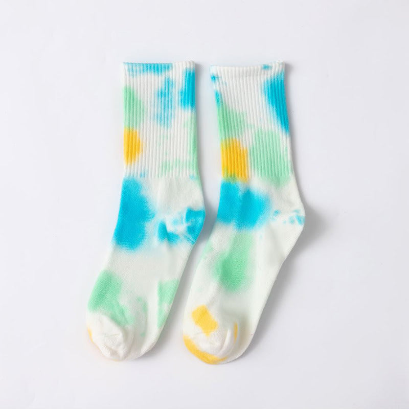 Marbled Tie Dye Cotton Crew Socks - Color_4