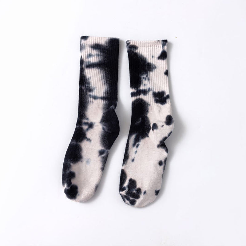 Marbled Tie Dye Cotton Crew Socks - Color_5