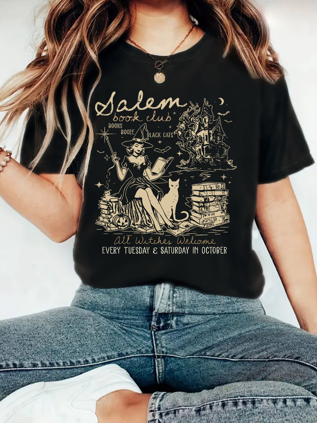 Witch Book Club Graphic Tee - Black