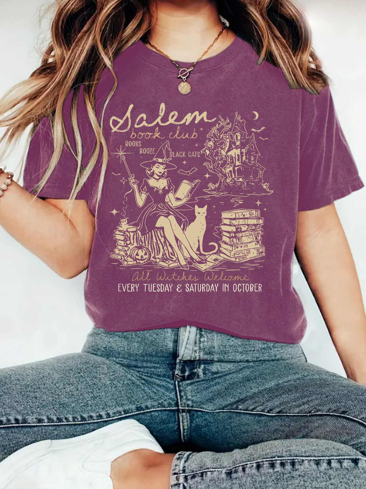 Witch Book Club Graphic Tee - Purple