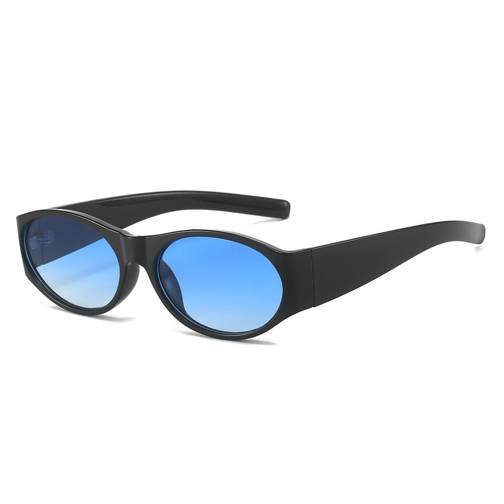 Casual Round Oval Sunglasses - Blue
