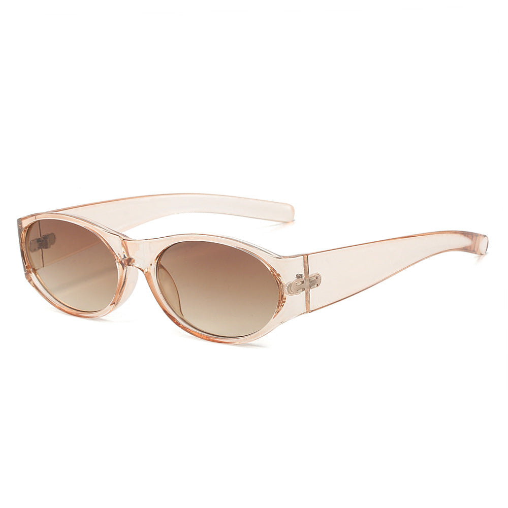 Casual Round Oval Sunglasses - Champagne