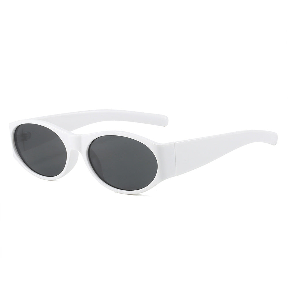 Casual Round Oval Sunglasses - White