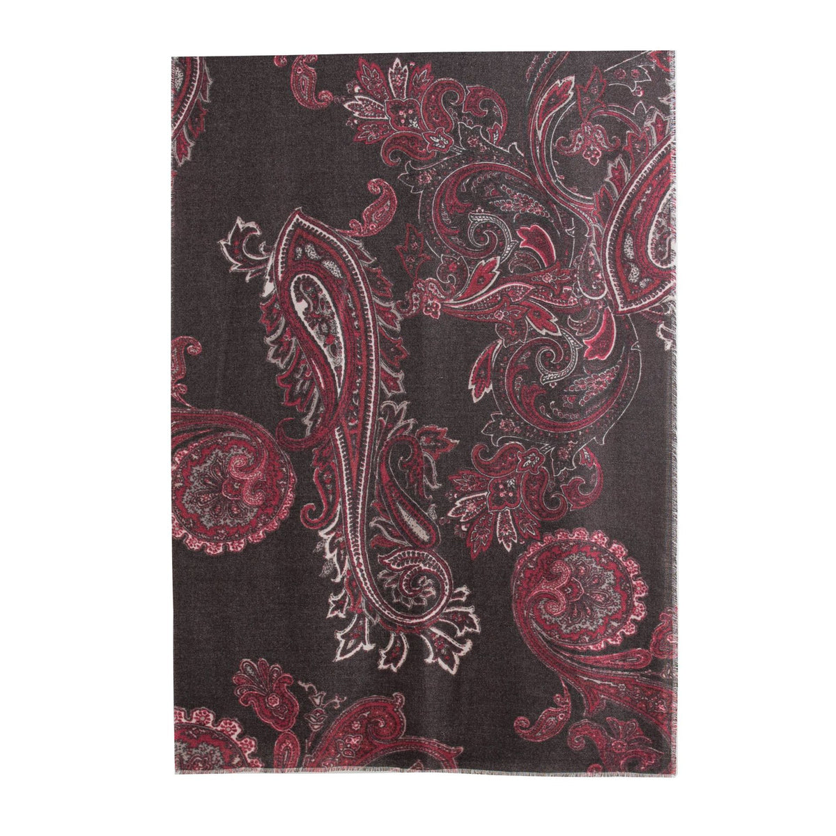 Retro Paisley Print Fringed Wrap Scarf