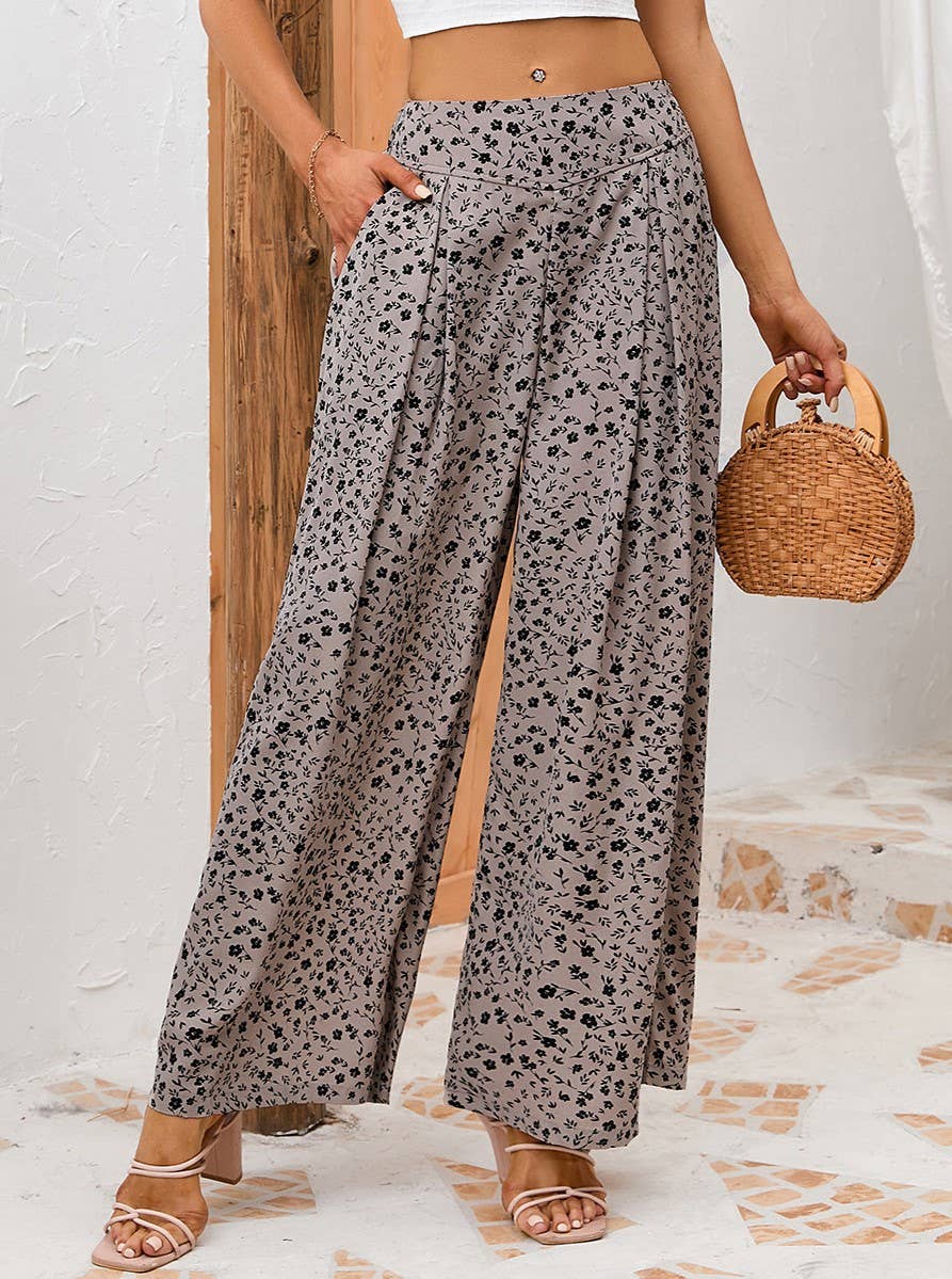Spotted Print High Waisted Palazzo Pants
