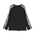 Lace Bow Trim Long Sleeve Tee - black